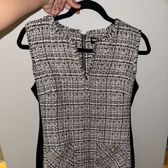 Karl Lagerfeld Paris, white gold, and black tweed dress. beautiful pearl bottons - Picture 4 of 7